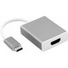 AppleMix Apple iPad / MacBook adaptér / redukcia - USB-C na HDMI - 10 cm - Strieborná