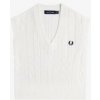 Fred Perry Vesty bez rukávov/Cardigany CABLE KNIT TANK Biela Fred Perry Vesty bez rukávov/Cardigany CABLE KNIT TANK Biela
