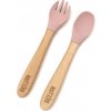 Malý Ježko Detský silikónový príbor MINI Powder Pink 2 ks