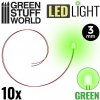 Green Stuff World LED dióda zelená 3 mm 10 ks