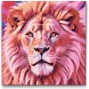Vymalujsisam.sk Maľovanie podľa čísiel - Lev v odtieňoch rúžovej Veľkosť: 50x50cm, Rám: Na plastovej doske Vymalujsisam.sk Maľovanie podľa čísiel - Lev v odtieňoch rúžovej Veľkosť: 50x50cm, Rám: Na plastovej doske