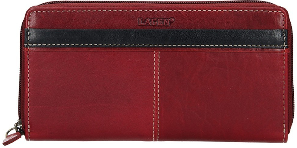 Lagen dámska kožená peňaženka 26512 červeno čierna