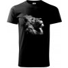 Vyzerajúci lev - Klasické pánske tričko vyššej gramáže - L ( Čierna ) Vyzerajúci lev - Klasické pánske tričko vyššej gramáže - L ( Čierna )
