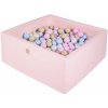 MeowBaby® Suchý bazén Candy 90x90x40cm s loptičkami 300ks
