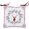 Clayre & Eef Podsedák na stoličku s výplňou Holly Christmas s jeleňom - 40 * 40 cm - Clayre & Eef Clayre & Eef Podsedák na stoličku s výplňou Holly Christmas s jeleňom - 40 * 40 cm - Clayre & Eef