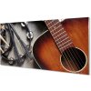 Obraz plexi Gitara mikrofón tyčinky 100x50 cm Obraz plexi Gitara mikrofón tyčinky 100x50 cm