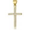 Beneto Pozlátený strieborný prívesok Krížik AGH592 gold