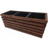 KVETINÁČ DREVENÝ ZÁHRADNÝ NA TERASU BALKÓN PATIO + VLOŽKA 3 x 11 l KVETINÁČ DREVENÝ ZÁHRADNÝ NA TERASU BALKÓN PATIO + VLOŽKA 3 x 11 l