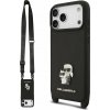 Karl Lagerfeld Saffiano Crossbody Popruh Metal Karl and Choupette Zadní Kryt pro iPhone 17 Pro Black Karl Lagerfeld Saffiano Crossbody Popruh Metal Karl and Choupette Zadní Kryt pro iPhone 17 Pro Black
