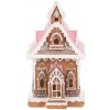 Vianočná dekorácia Perníková chalúpka s ružovou strechou, polyresin, LED, hnedá Vianočná dekorácia Perníková chalúpka s ružovou strechou, polyresin, LED, hnedá