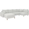 Biela rohová pohovka z textílie buklé (ľavý roh/do  Biela rohová pohovka z textílie buklé (ľavý roh/do