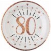 Tanieriky 80. NARODENINY ružové zlato BIELE 10 ks Tanieriky 80. NARODENINY ružové zlato BIELE 10 ks