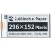 wWaveshare 2.66inch E-Paper E-Ink Display Module for Raspberry Pi Pico, 296×152, Black / White, SPI wWaveshare 2.66inch E-Paper E-Ink Display Module for Raspberry Pi Pico, 296×152, Black / White, SPI