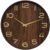 NÁSTENNÉ HODINY OKRÚHLE VEĽKÉ HNEDÉ ZLATÉ RUČIČKY Ø 55 cm NÁSTENNÉ HODINY OKRÚHLE VEĽKÉ HNEDÉ ZLATÉ RUČIČKY Ø 55 cm