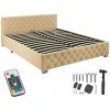 tectake 405978 čalúnená posteľ s led pásikmi a úložným priestorom - béžová, 180 x 200 cm tectake 405978 čalúnená posteľ s led pásikmi a úložným priestorom - béžová, 180 x 200 cm