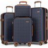 4dielna sada cestovných ABS+PC kufrov Kono - navy-hnedá 4dielna sada cestovných ABS+PC kufrov Kono - navy-hnedá