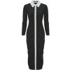 Karl Lagerfeld Dlhé šaty LSLV POLO DRESS Čierna Karl Lagerfeld Dlhé šaty LSLV POLO DRESS Čierna