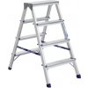 Alumet AD 7204 Hliníkové obojstranné schodíky, 2x 4 stupne, 81 cm Alumet AD 7204 Hliníkové obojstranné schodíky, 2x 4 stupne, 81 cm