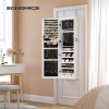 SONGMICS Nástenná zrkadlová šperkovnica s LED osvetlením 37 x 120 x 10 cm, biela SONGMICS Nástenná zrkadlová šperkovnica s LED osvetlením 37 x 120 x 10 cm, biela