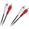 Kábel 2 x RCA - 2 x RCA 1,5m čierny 4mm Kábel 2 x RCA - 2 x RCA 1,5m čierny 4mm