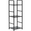 ModernHome CWJ302480L Drevená polica s kovovým rámom a 3 policami, čierna ModernHome CWJ302480L Drevená polica s kovovým rámom a 3 policami, čierna