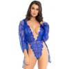 Leg Avenue - Teddy and Robe Blue M Leg Avenue - Teddy and Robe Blue M