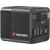 Verbatim Nabíječka GaN USB 3.0, USB C, šedá, 65 W, vyměnitelné zástrčky C, G, A, s integrovaným kabelem Verbatim Nabíječka GaN USB 3.0, USB C, šedá, 65 W, vyměnitelné zástrčky C, G, A, s integrovaným kabelem