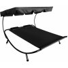 Aga Záhradné lehátko pre dve osoby so strieškou MR4251 Čierne Aga Záhradné lehátko pre dve osoby so strieškou MR4251 Čierne