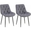 Design-Shop Set 2 jedálenských stoličiek Wallace - zamat - tmavošedá Design-Shop Set 2 jedálenských stoličiek Wallace - zamat - tmavošedá
