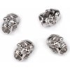 Kovová koncovka na šnúru Ø5 mm / ozdoba lebka - 4 ks 3 nikel Kovová koncovka na šnúru Ø5 mm / ozdoba lebka - 4 ks 3 nikel