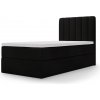 Čalúnená boxspingová jednolôžková posteľ Lamella mini 90x200 - čierna Čalúnená boxspingová jednolôžková posteľ Lamella mini 90x200 - čierna