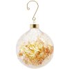 Vianočná sklenená ozdoba so zlatom, číra, 8 cm Vianočná sklenená ozdoba so zlatom, číra, 8 cm