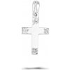 Lillian Vassago Zlatý prívesok Krížik s gravírovaním biele zlato LLV66 GP184W