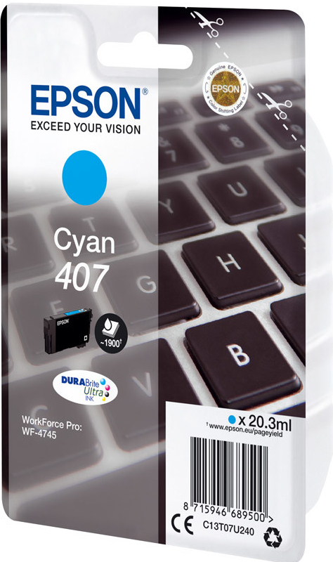 Epson 407 Cyan - originálny