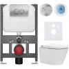 CERANO - Závesné WC s bidetom Cronus Standard - biela lesklá - tlačidlo Prime/Dualo, strieborné - závesné - nízky modul - predstenová inštalácia / sadrokartón - 59,3x38,4 cm CERANO - Závesné WC s bidetom Cronus Standard - biela lesklá - tlačidlo Prime/Dualo, strieborné - závesné - nízky modul - predstenová inštalácia / sadrokartón - 59,3x38,4 cm