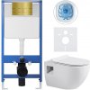 CERANO - Kompletný podomietkový WC set Lite/Dure - biela lesklá - WC tlačidlo Line, zlatá - predstenová inštalácia - 51x35 cm CERANO - Kompletný podomietkový WC set Lite/Dure - biela lesklá - WC tlačidlo Line, zlatá - predstenová inštalácia - 51x35 cm