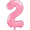 PartyDeco Fóliový balón narodeninové číslo 2 ružový 86cm PartyDeco Fóliový balón narodeninové číslo 2 ružový 86cm