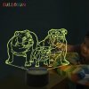 Beling 3D lampa,Pitbull rodina, 7 farebná LEQ6352 Beling 3D lampa,Pitbull rodina, 7 farebná LEQ6352