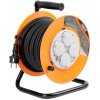 Kábel Strend Pro CR038, predlžovací, L-20 m, 4x zásuvka, IP44, čierna guma, na bubne Kábel Strend Pro CR038, predlžovací, L-20 m, 4x zásuvka, IP44, čierna guma, na bubne