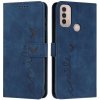 Peňaženkové kožené puzdro Skin Feel Heart na Motorola Moto E20 / E30 / E40 - Modrá Peňaženkové kožené puzdro Skin Feel Heart na Motorola Moto E20 / E30 / E40 - Modrá