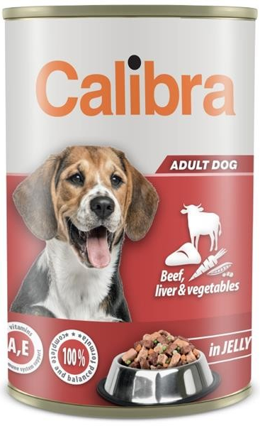 Calibra Dog hovädzia + pečeň + zelenina v želé 1,24 kg NOVÝ