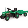 DOLU Detský traktor šliapací s vlečkou zelený