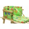 Drewmax Drevené sánky 84 cm s operadlom a penovým matracom, Zelené medvedíky Drewmax Drevené sánky 84 cm s operadlom a penovým matracom, Zelené medvedíky