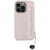 Karl Lagerfeld PU Saffiano Rhinestone Charm Zadní Kryt pro iPhone 15 Pro Pink KLHCP15LPSAKDGCP