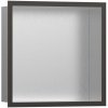Hansgrohe XtraStoris Individuálna zapustená polica 30x30x10 cm, brúsená nerezová oceľ/čierny chróm 56097340 Hansgrohe XtraStoris Individuálna zapustená polica 30x30x10 cm, brúsená nerezová oceľ/čierny chróm 56097340