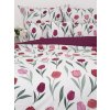 bavlna obliečky Renforcé Kvety tulipánov fialové 140x220 70x90