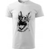 Čiernobiela karikatúra Nemecký ovčiak - Klasické pánske tričko vyššej gramáže - 2XL ( Biela ) Čiernobiela karikatúra Nemecký ovčiak - Klasické pánske tričko vyššej gramáže - 2XL ( Biela )