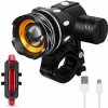 Sada predné a zadné svetlo na bicykel LED CREE XM-L T6 (USB nabíjateľné cyklistické svetlá s výkonnou LED CREE XM-L T6 – bezpečnosť a viditeľnosť pri jazde) Sada predné a zadné svetlo na bicykel LED CREE XM-L T6 (USB nabíjateľné cyklistické svetlá s výkonnou LED CREE XM-L T6 – bezpečnosť a viditeľnosť pri jazde)
