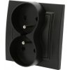 Elektrická zásuvka do steny Adelid čierna, 2 ks, s uzemnením Elektrická zásuvka do steny Adelid čierna, 2 ks, s uzemnením