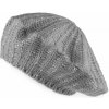 Dámsky / dievčenské pletený baret s jemnými flitrami - šedá Dámsky / dievčenské pletený baret s jemnými flitrami - šedá